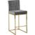 Giselle Velvet Counter Stool with Polished Gold Metal Frame