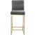 Giselle Velvet Counter Stool with Polished Metal Frame