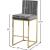 Giselle Velvet Counter Stool with Polished Gold Metal Frame