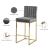 Giselle Velvet Counter Stool with Polished Metal Frame