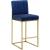 Giselle Velvet Counter Stool with Polished Gold Metal Frame