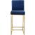 Giselle Velvet Counter Stool with Polished Gold Metal Frame