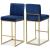 Giselle Velvet Counter Stool with Polished Gold Metal Frame