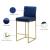 Giselle Velvet Counter Stool with Polished Gold Metal Frame