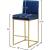Giselle Velvet Counter Stool with Polished Metal Frame