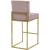 Giselle Velvet Counter Stool with Polished Gold Metal Frame