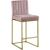 Giselle Velvet Counter Stool with Polished Metal Frame