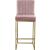 Giselle Velvet Counter Stool with Polished Metal Frame