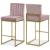 Giselle Velvet Counter Stool with Polished Gold Metal Frame