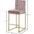 Giselle Velvet Counter Stool with Polished Metal Frame