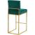 Giselle Velvet Counter Stool with Polished Metal Frame
