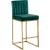 Giselle Velvet Counter Stool with Polished Gold Metal Frame