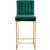 Giselle Velvet Counter Stool with Polished Gold Metal Frame