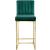 Giselle Velvet Counter Stool with Polished Metal Frame