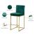Giselle Velvet Counter Stool with Polished Metal Frame