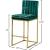 Giselle Velvet Counter Stool with Polished Metal Frame