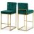 Giselle Velvet Counter Stool with Polished Metal Frame