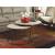 Modern Basics Round Travertine/Metal Nesting Cocktail Table Set