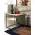 Modern Basics Rectangular Travertine/Metal End Table