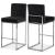 Giselle Velvet Counter Stool with Polished Chrome Metal Frame