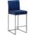 Giselle Velvet Counter Stool with Polished Chrome Metal Frame
