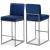 Giselle Velvet Counter Stool with Polished Metal Frame