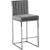 Giselle Velvet Counter Stool with Polished Chrome Metal Frame