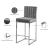 Giselle Velvet Counter Stool with Polished Metal Frame