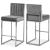 Giselle Velvet Counter Stool with Polished Metal Frame