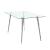 Gilman Rectangle Glass Top Dining Table with Metal Legs