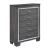 Allura Leatherette/Wood Veneer LED Panel Bedroom Set