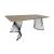 Altus Wood Rectangular Dining Table with Swirl Metal Base