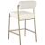 Carly Boucle Fabric & Faux Leather Counter Stool with Brushed Brass Frame