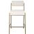 Carly Boucle Fabric & Faux Leather Counter Stool with Brushed Brass Frame