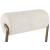 Carly Boucle Fabric & Faux Leather Counter Stool with Brushed Brass Frame