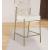 Carly Boucle Fabric & Faux Leather Counter Stool with Brushed Brass Frame