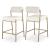 Carly Boucle Fabric & Faux Leather Counter Stool with Brushed Brass Frame