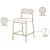 Carly Boucle Fabric & Faux Leather Counter Stool with Brushed Brass Frame