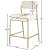 Carly Boucle Fabric & Faux Leather Counter Stool with Brushed Brass Frame