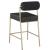 Carly Boucle Fabric & Faux Leather Counter Stool with Brushed Brass Frame