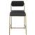 Carly Boucle Fabric & Faux Leather Counter Stool with Brushed Brass Frame