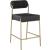 Carly Boucle Fabric & Faux Leather Counter Stool with Brushed Brass Frame