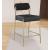 Carly Boucle Fabric & Faux Leather Counter Stool with Brushed Brass Frame