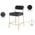 Carly Boucle Fabric & Faux Leather Counter Stool with Brushed Brass Frame