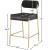 Carly Boucle Fabric & Faux Leather Counter Stool with Brushed Brass Frame