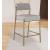 Carly Boucle Fabric & Faux Leather Counter Stool with Brushed Brass Frame