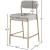 Carly Boucle Fabric & Faux Leather Counter Stool with Brushed Brass Frame