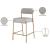 Carly Boucle Fabric & Faux Leather Counter Stool with Brushed Brass Frame