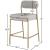 Carly Boucle Fabric & Faux Leather Counter Stool with Brushed Brass Frame