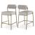 Carly Boucle Fabric & Faux Leather Counter Stool with Brushed Brass Frame